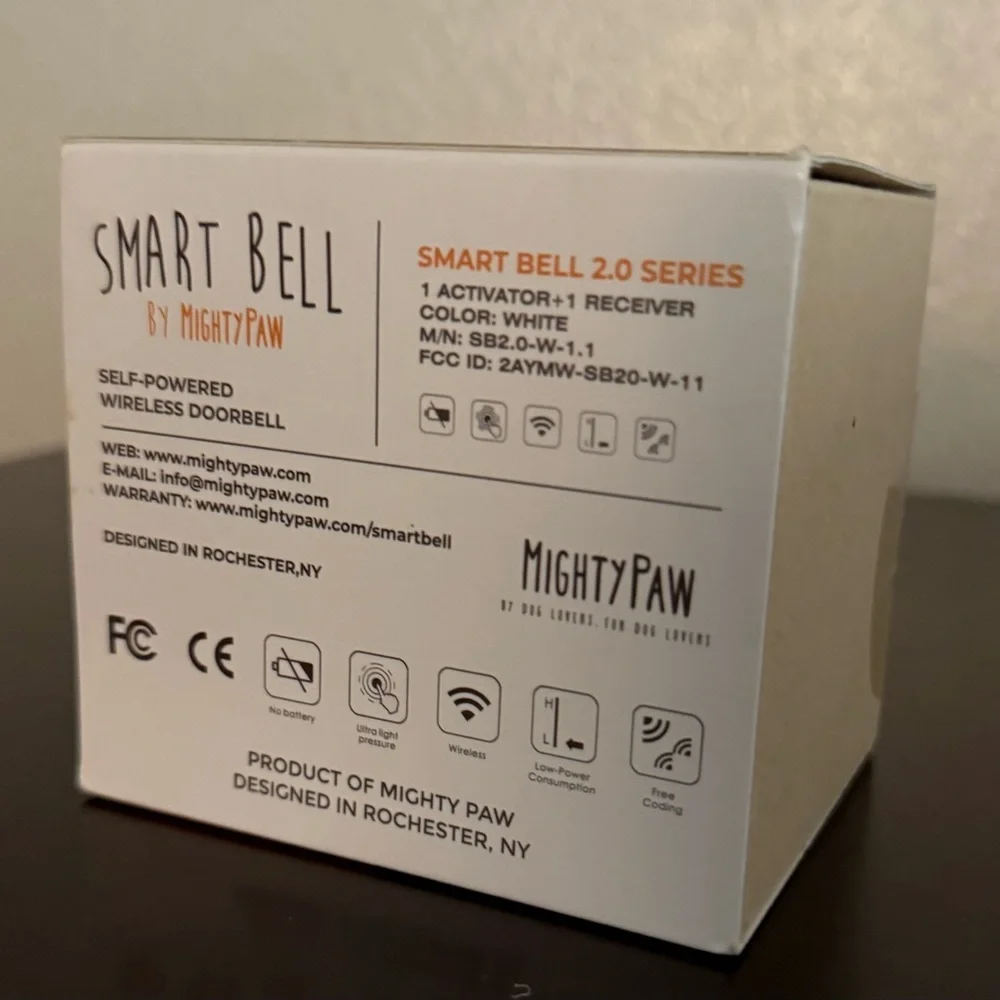 Mighty Paw Smart Bell Dog Potty Training Doorbell | Wireless | Self-Powered NIB